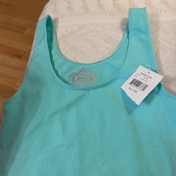Sugar lips Tank top size 1 Juniors. Light aqua - Picture 3 of 5